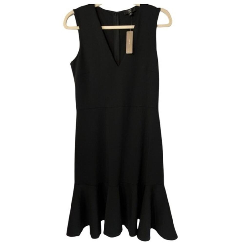 J.CREW 365 V-Neck Stretch Ponte Sheath Dress Black Womens Size 6 NWT